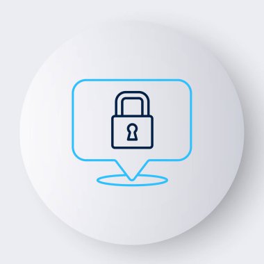 Satır Kilidi simgesi beyaz arkaplanda izole edildi. Asma kilit işareti. Güvenlik, güvenlik, koruma, gizlilik kavramı. Renkli taslak konsepti. Vektör