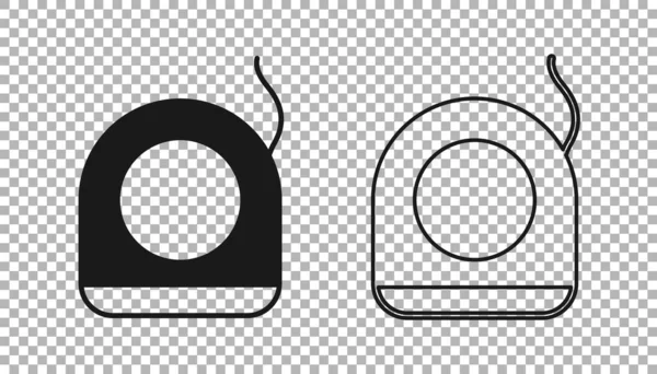 Ікона Black Dental Floss Ізольована Прозорому Тлі Вектор — стоковий вектор