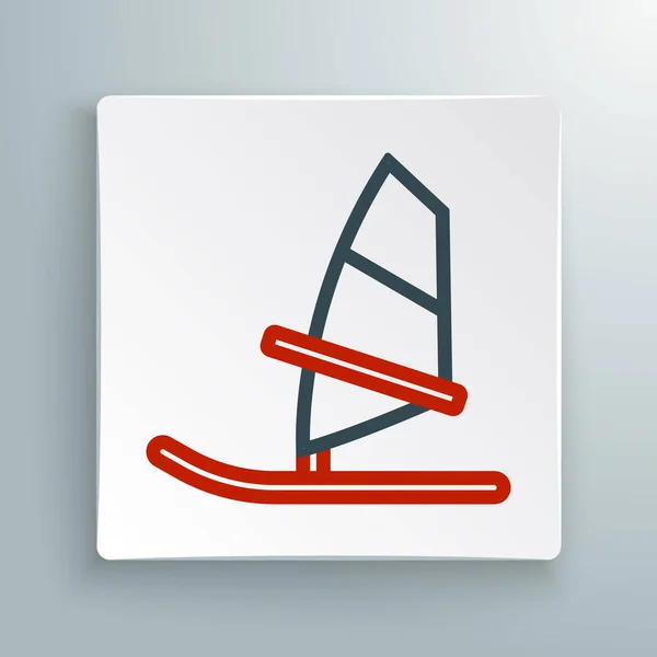 Line Windsurfing Symbol Isoliert Auf Weißem Hintergrund Buntes Rahmenkonzept Vektor — Stockvektor