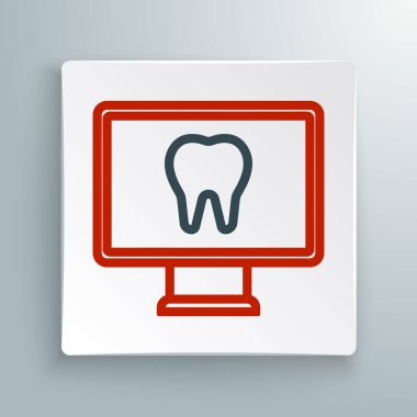 Çevrimiçi diş bakımı ikonu beyaz arkaplanda izole edildi. Diş hizmetleri danışma merkezi. Renkli taslak konsepti. Vektör