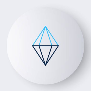 Çizgi taşı simgesi beyaz arkaplanda izole edildi. Mücevher sembolü. Elmas. Renkli taslak konsepti. Vektör.