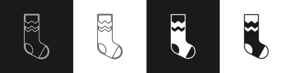 Nastavit Ikonu Ponožky Izolované Černobílém Pozadí Vektor — Stockový vektor