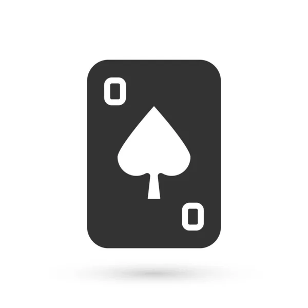 Grijze Speelkaarten Pictogram Geïsoleerd Witte Achtergrond Casino Gokken Vector — Stockvector