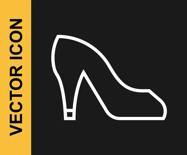 Ligne Blanche Chaussure Femme Avec Icône Talon Haut Isolé Sur — Image vectorielle