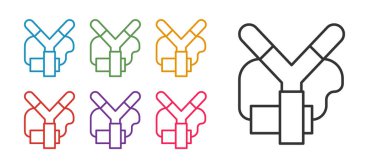 Sapan simgesini beyaz arkaplanda izole et. Simgeleri renklendirin. Vektör.