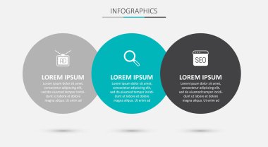 Büyüteç reklamı ve SEO optimizasyonunu ayarla. Ticari bilgi şablonu. Vektör.