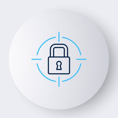 Satır Kilidi simgesi beyaz arkaplanda izole edildi. Asma kilit işareti. Güvenlik, güvenlik, koruma, gizlilik kavramı. Renkli taslak konsepti. Vektör.