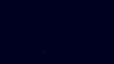 Parlayan neon hattı senaryo simgesi mavi arkaplanda izole edildi. Sanat projeleri, filmler, tiyatrolar için senaryo okuma konsepti. 4K Video hareketli grafik canlandırması.