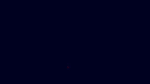 青の背景に隔離されたネオンラインロックアイコンを光る 南京錠のサイン セキュリティ 安全性 プライバシーの概念 4Kビデオモーショングラフィックアニメーション — ストック動画