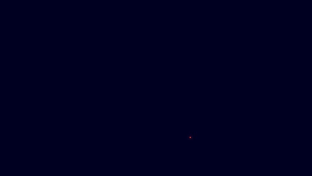Иконка Светящейся Неоновой Линии Ноутбука Выделена Синем Фоне Значок Спирального — стоковое видео