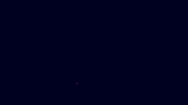 Parlayan neon çizgisi. Mavi arka planda karton kutular ikonu olan teslimat eli. Kuryeyle kapı kapı dolaşacağız. 4K Video hareketli grafik canlandırması.