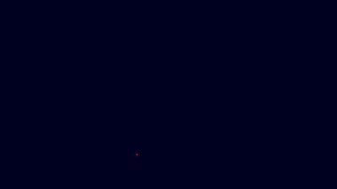 Mavi arka planda izole edilmiş arılar hakkında parlayan neon çizgisi kitabı. Tatlı doğal yemek. Bal arısı ya da kanat sembollü apis. Uçan böcek. 4K Video hareketli grafik canlandırması.