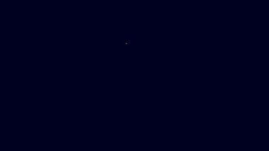 Mavi arka planda bal ikonu izole edilmiş parlak neon çizgisi kozmetik tüpü. Doğal cilt bakımı. 4K Video hareketli grafik canlandırması.