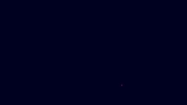 Parlayan neon hattı tuvalet kağıdı rulosu ikonu mavi arkaplanda izole edildi. 4K Video hareketli grafik canlandırması.
