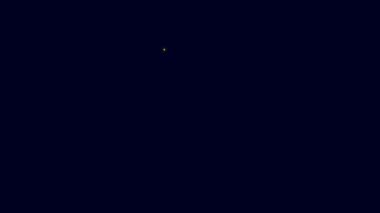 Parlayan neon hattı Law sütun simgesi mavi arka planda izole edildi. Eski bir sütun. 4K Video hareketli grafik canlandırması.