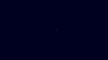 Mavi zemin üzerinde çapraz simge izole edilmiş parlak neon çizgisi Tombstone. Mezar ikonu. Mutlu Cadılar Bayramı Partisi. 4K Video hareketli grafik canlandırması.