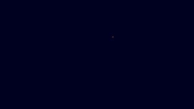 Parlayan neon hattı Parfüm ikonu mavi arkaplanda izole edildi. 4K Video hareketli grafik canlandırması.