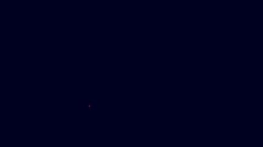 Parlayan neon çizgisi karnaval maskesi simgesi mavi arkaplanda izole edildi. Maskeli balo maskesi. 4K Video hareketli grafik canlandırması.