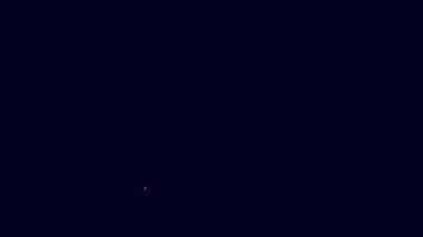 Parlayan neon hattı, Kral Crown simgesi mavi arka planda izole edildi. 4K Video hareketli grafik canlandırması.