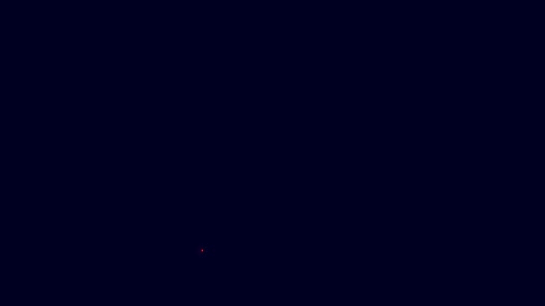 明亮的霓虹灯线咖啡图书图标孤立在蓝色的背景 4K视频运动图形动画 — 图库视频影像