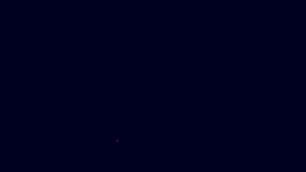 Сяюча Неонова Лінія Піктограма Паличок Цукру Ізольована Синьому Фоні Порожній — стокове відео