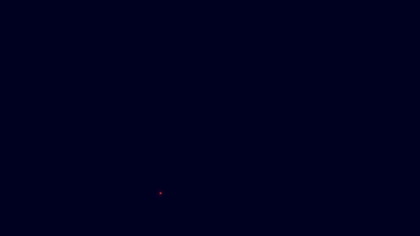 青の背景に分離されたネオンラインWaybillのアイコンを光る 4Kビデオモーショングラフィックアニメーション — ストック動画