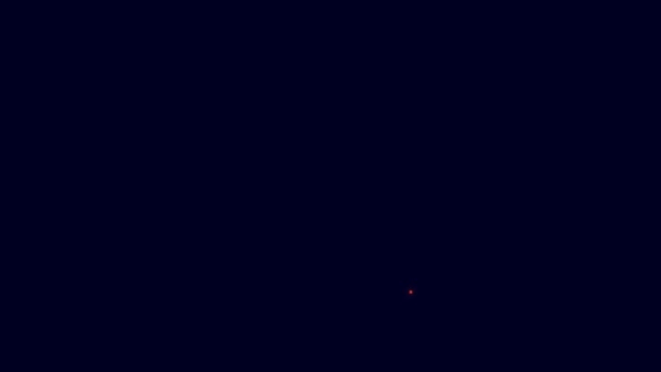 Светящиеся Неоновые Линии Интерьер Склада Коробками Стойках Значок Изолирован Синем — стоковое видео
