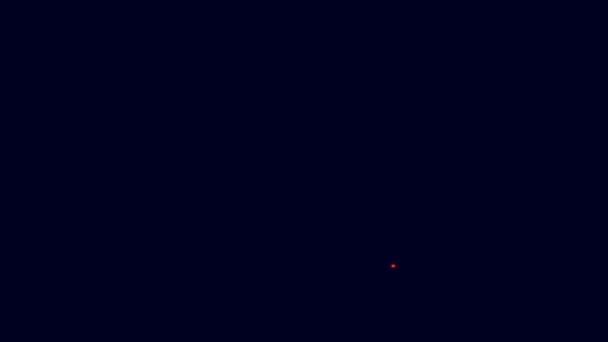 Linea Neon Incandescente Icona Del Contenitore Isolato Sfondo Blu Crane — Video Stock