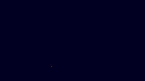 ネオンラインの輝き青の背景に隔離された窓のアイコンのためのゴムクリーナーの清掃サービス スクイージー スクレーパー ワイパー 4Kビデオモーショングラフィックアニメーション — ストック動画
