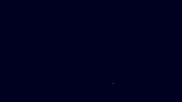 Gloeiende Neon Lijn Afwas Icoon Geïsoleerd Blauwe Achtergrond Afwas Icoon — Stockvideo