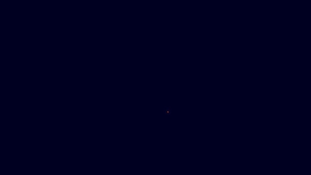 ネオンラインの輝き青の背景に分離された古いキーアイコン 4Kビデオモーショングラフィックアニメーション — ストック動画