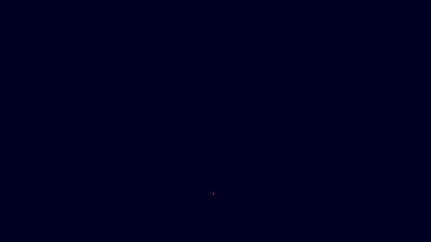 Светящаяся Неоновая Линия Иконка Ожерелья Изолирована Синем Фоне Видеографическая Анимация — стоковое видео