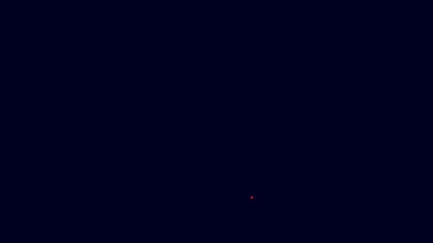 ネオンラインの輝き青の背景に隔離されたイヤリングアイコン ジュエリーアクセサリー 4Kビデオモーショングラフィックアニメーション — ストック動画