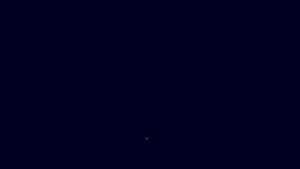 Linea Neon Luminosa Icona Lifebuoy Isolata Sfondo Blu Simbolo Lifebelt — Video Stock