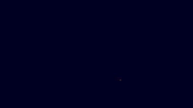 Parlayan neon hattı makas mavi arkaplanda izole edilmiş indirim kuponu simgesini keser. Online bir süpermarkette düşük fiyattan ya da yarı fiyatına satış yapma fikri. 4K Video hareketli grafik canlandırması.
