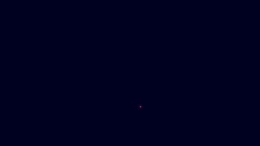 Parlayan neon hattı Kitap simgesi mavi arkaplanda izole edildi. 4K Video hareketli grafik canlandırması.