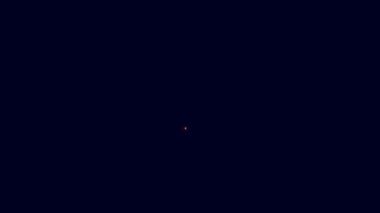 Parlayan neon hattı Taksi mobil uygulama simgesi mavi arkaplanda izole edildi. Mobil uygulama taksisi. 4K Video hareketli grafik canlandırması.