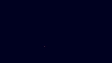Parlayan neon hattı taksi istemcisi simgesi mavi arkaplanda izole edildi. 4K Video hareketli grafik canlandırması.
