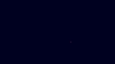 Parlayan neon hat taksi servis derecelendirme simgesi mavi arkaplanda izole edildi. 4K Video hareketli grafik canlandırması.