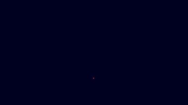 Mavi arka planda izole edilmiş bir bardak bira ikonu olan parlak neon çizgili sokak tabelası. Reklamlar için uygun bar, kafe, bar, restoran. 4K Video hareketli grafik canlandırması.