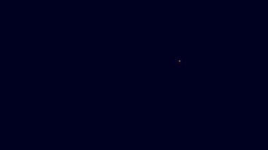 Parlayan neon hattı müzik enstrümanı akordeon simgesi mavi arkaplanda izole edildi. Klasik bayan, harmonik. 4K Video hareketli grafik canlandırması.