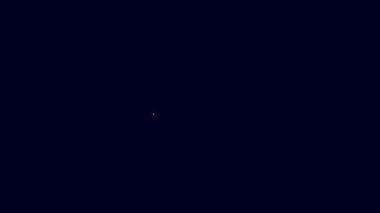 Parlayan neon çizgisi ödülü mavi arka planda izole edilmiş spor podyumu ikonu. 4K Video hareketli grafik canlandırması.
