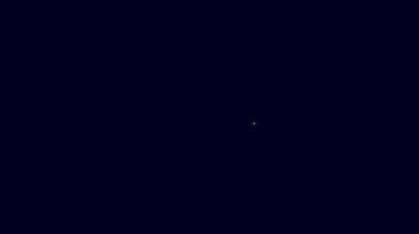 Parlayan neon hattı reklam simgesi mavi arkaplanda izole edildi. Pazarlama ve tanıtım süreci kavramı. İlgili reklamlar. Sosyal medya reklamcılığı. 4K Video hareketli grafik canlandırması.