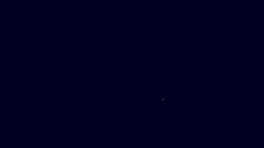 Parlayan neon hattı Meteoroloji termometresi mavi arkaplanda izole edilmiş ikonu ölçüyor. Termometre termometresi sıcak ya da soğuk hava gösteriyor. 4K Video hareketli grafik canlandırması.