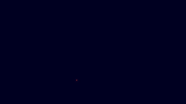 Linha Néon Brilhante Símbolo Planeta Terra Com Ícone Ponto Exclamação — Vídeo de Stock