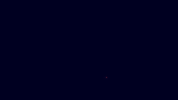 Светящиеся Неоновые Линии Картриджи Значок Изолирован Синем Фоне Охота Патрон — стоковое видео