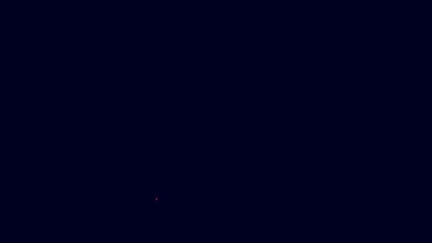 Świecąca Neonowa Ikona Flashlight Odizolowana Niebieskim Tle Animacja Graficzna Ruchu — Wideo stockowe