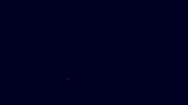 Сяюча Неонова Лінія Піктограма Гоночного Шолома Ізольована Синьому Фоні Відео — стокове відео