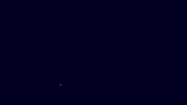 ネオンラインの輝き青の背景に隔離されたバレーボールボールアイコン スポーツ用具 4Kビデオモーショングラフィックアニメーション — ストック動画