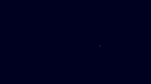 Сяюча Неонова Лінія Значка Земної Кулі Ізольована Синьому Фоні Світ — стокове відео